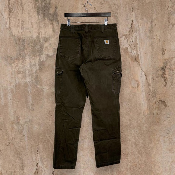 Vintage Carhartt Double Knees Carpenter Pants Hazel Brown Canvas Baggy Cargo 90s - Picture 2 of 7